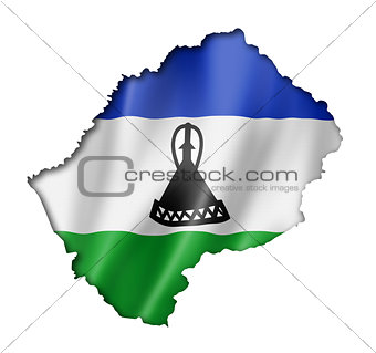 Lesotho flag map