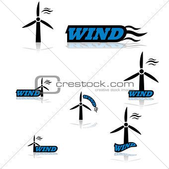 Wind turbine icons