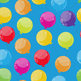 Color Glossy Balloons Seamles Pattern Background Vector Illustra