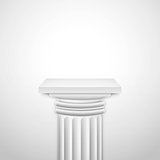 Realistic Classic Empty White Column. Vector Illustration.