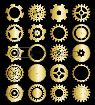 set of gear wheels vector illustration cut