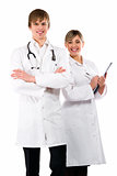 Medical team of doctors, woman and man