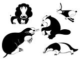 Original art animal silhouettes