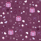 Seamless pattern with gift boxes art vector