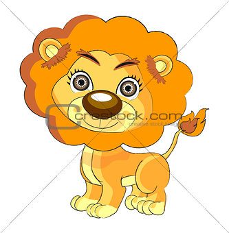 Cute lion cartoon art illustration  art vect