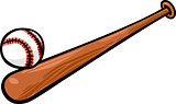 baseball ball and bat cartoon clip art