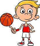 boy basketball player cartoon illustration