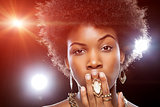 Beautiful African woman with afro hairstyle