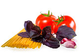 spaghetti and vegetables for Italian cuisine
