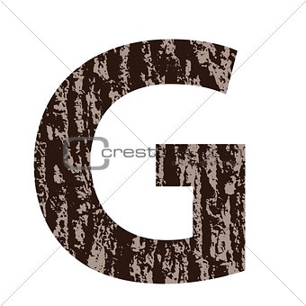letter G made from oak bark