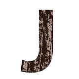letter J made from oak bark
