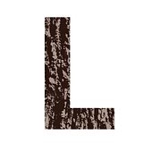 letter L made from oak bark