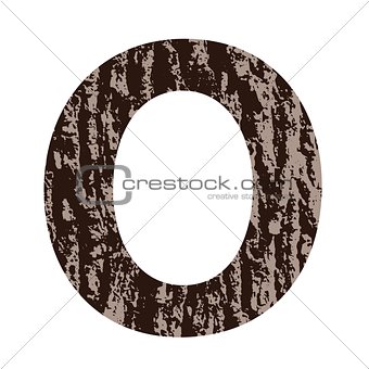 letter O made from oak bark