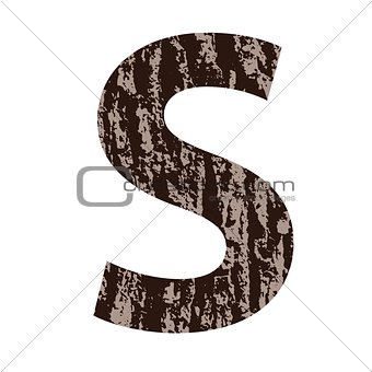 letter S made from oak bark