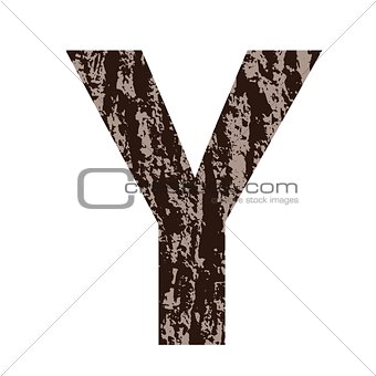 letter Y made from oak bark