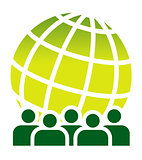 Green global meeting sign