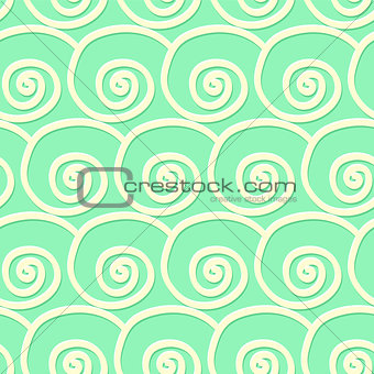 Circles and swirls seamless pattern in vintage style