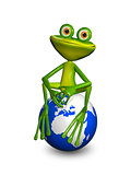 frog on globe