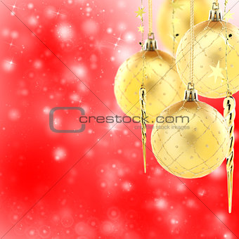 Gold Christmas tree decorations.