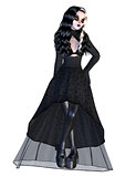 Girl in black gothic dress