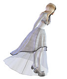 Gothic girl in white dress