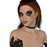Gothic girl with long lashes