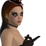 Gothic girl with long lashes