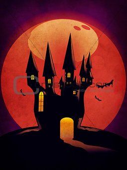 Halloween Castle grunge background