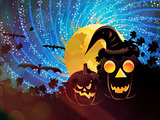 Halloween party background with pumpkins