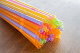 Group of colorful cocktail straws