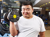 overweight man  exercising