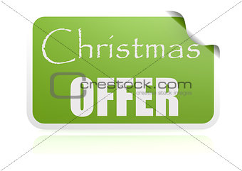 Christmas offer green sticker