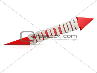 Red solution arrow