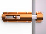 Metal latch for the door, 3D