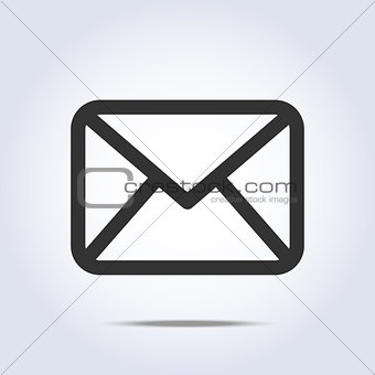 Vector envelope icon gray colors
