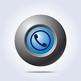 Blue button with phone handset icon
