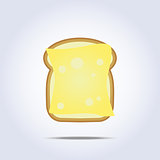 White bread toast icon with cheese