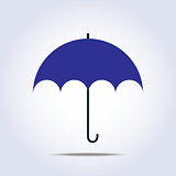 Dark blue umbrella simple icon