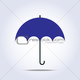 Dark blue umbrella simple icon
