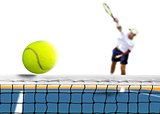 Tennis Ball Serve over The Net