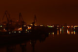 Night city, reflection, panorama