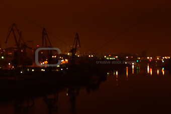 Night city, reflection, panorama