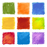 Fruity colored paint square backgrounds