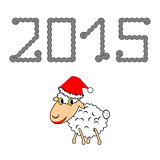 A funny Christmas cartoon sheep