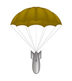 Bomb at brown parachute