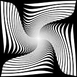 Design monochrome twirl illusion background