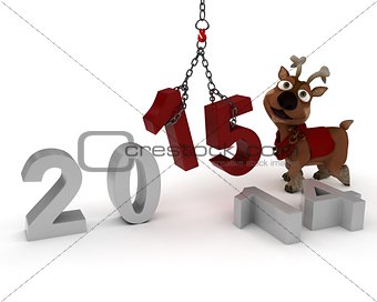Reindeer Bringing in the New Year