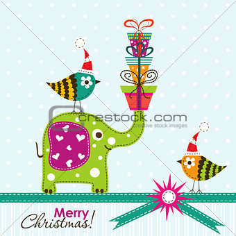 Template Christmas greeting card,  vector
