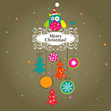 Template Christmas greeting card,  vector