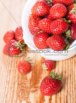 strawberries in white plate